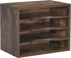 Snughome Vintage Wood File Organizer Desktop, 13.4’’ Document Letter Mail Tray
