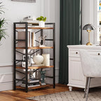 Homeiju Bookshelf, 4 Tier Small Bookcase, Organizers and Storage, Metal Small - Image 2