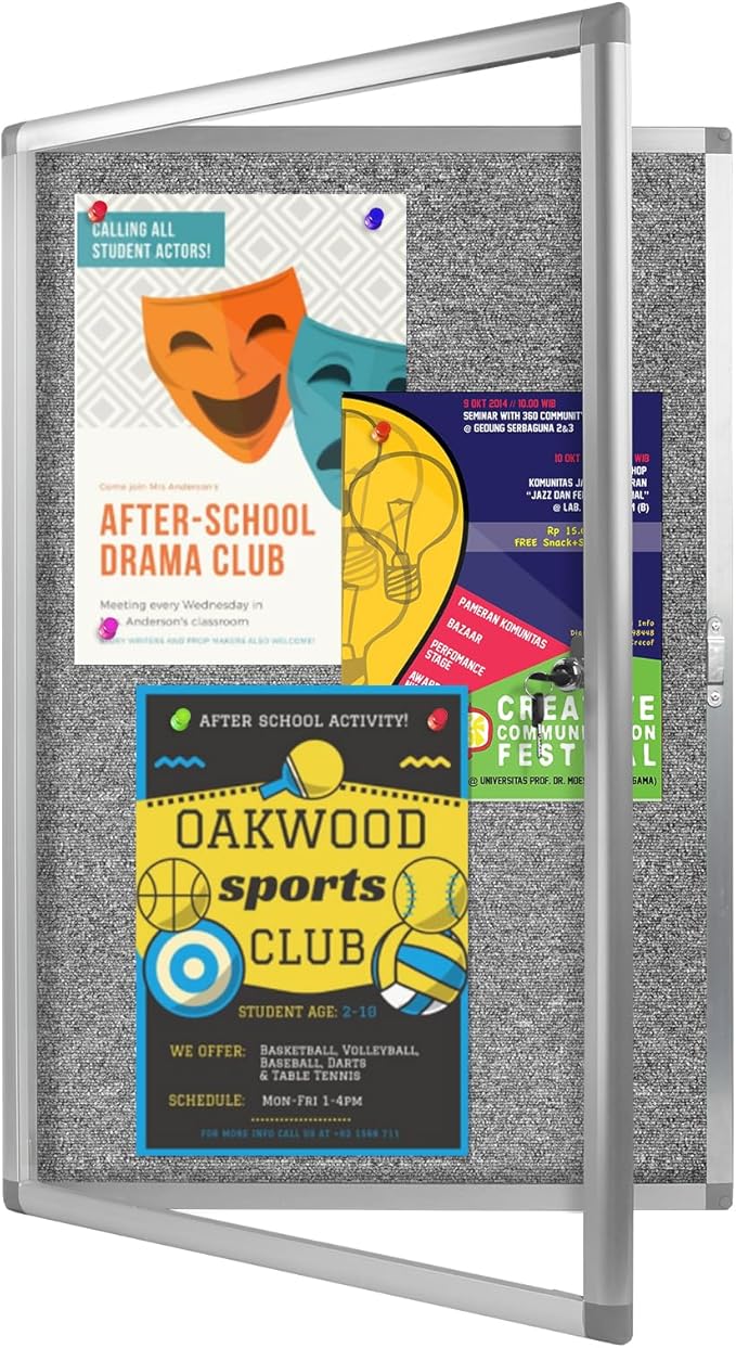 Enclosed Bulletin Board, Outdoor Weatherproof, Display Case Message Board by EnclosedBulletinBoard