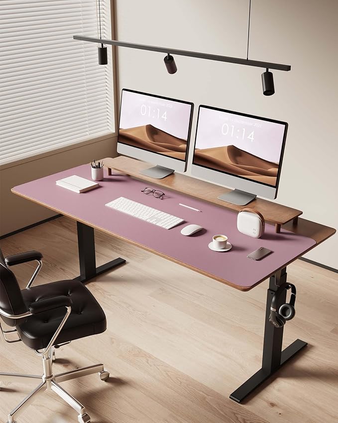 YSAGi Leather Desk Protector, Office Mat, Large Mouse Mat, Non-Slip PU Leather - Image 3