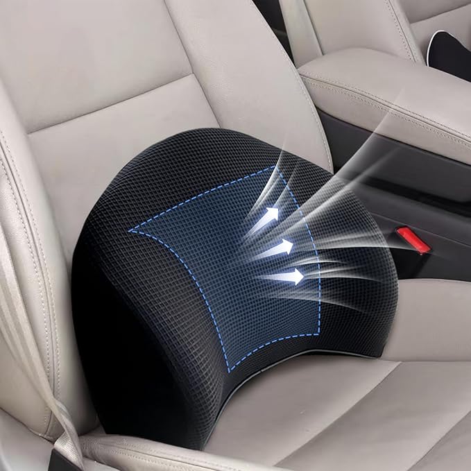 Lumbar Support Pillow for Car, 100% Memory Foam Lumbar Pillow by SPRFUFLY