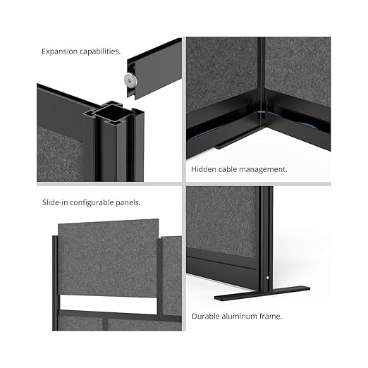 LUXOR MW-5370-FWCGWB Modular Wall Room Divider System - Image 3