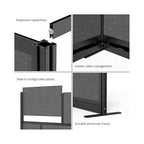 LUXOR MW-5370-FWCGWB Modular Wall Room Divider System - Image 3