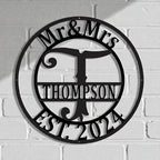 Custom Metal Signs | Personalized Monogram Name Sign | Outdoor Wall Art by AVAGift