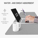 Auhoahsil Felt Desk Mat, Minimalist Large Mouse Pad XXL 35.5 x 15.7 in - Image 5