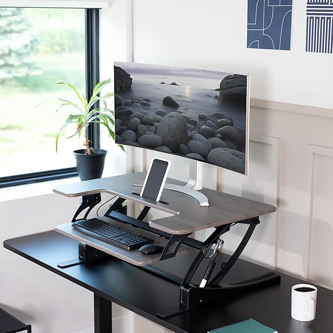 VIVO 36 inch Height Adjustable Stand Up Desk Converter, V Series, Quick Sit to - Image 2