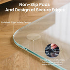 Tempered Glass Chair Mat, 48" x 31" Glass Office Chair Mat, 1/5" Thick Clear Floor Mat with Anti-Slip Pads, Heavy Duty Glass Mat for Carpeted and Hard Floor
