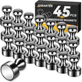 Junarter 45 Pack Magnetic Push Pins, Refrigerator Magnets Strong, Dry Erase by Junarter