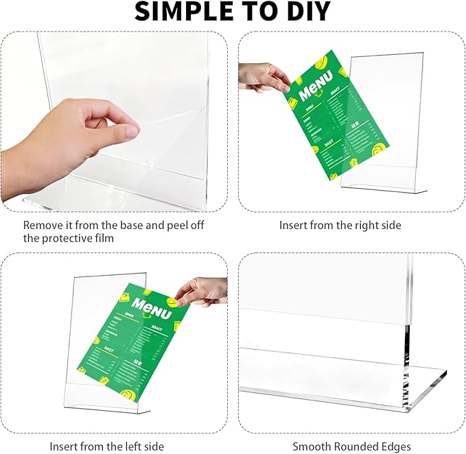 PEDOBALI 5 Pcs 8. 5" x 14" Sign Holders Acrylic Document Holder Graphic Poster - Image 3