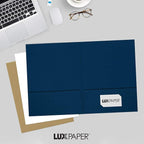 LUXPaper 9" x 12" Presentation Folders | Two Pocket | Nautical Blue Linen | - Image 6