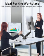 dual monitor stand fits up to 32 inch, front angle view