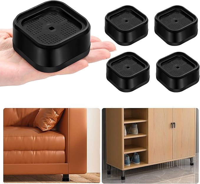 shouwuhho 4 Pack Furniture Risers Adjustable Bed Risers Heavy Duty Lifts Height by EnjoyLifeEnjoyHappiness