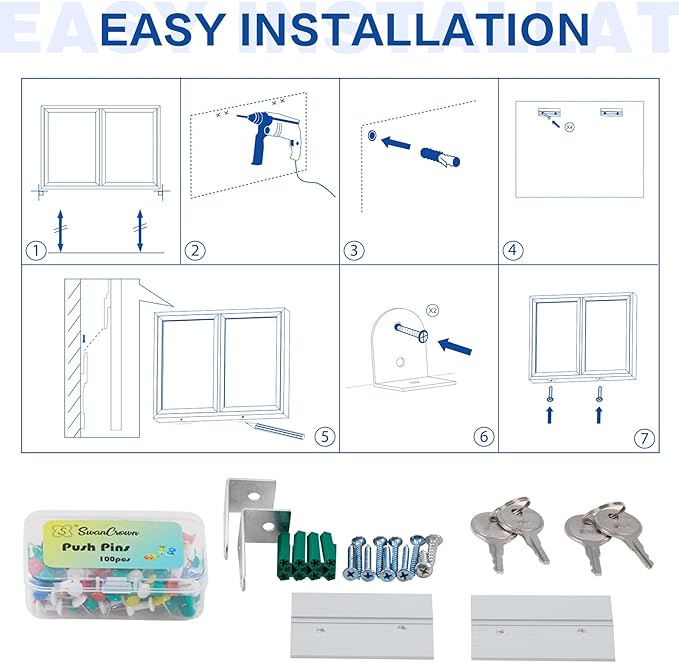 SWANCROWN Weather Resistant Enclosed Bulletin Board Felt Displays Boards Wall - Image 4
