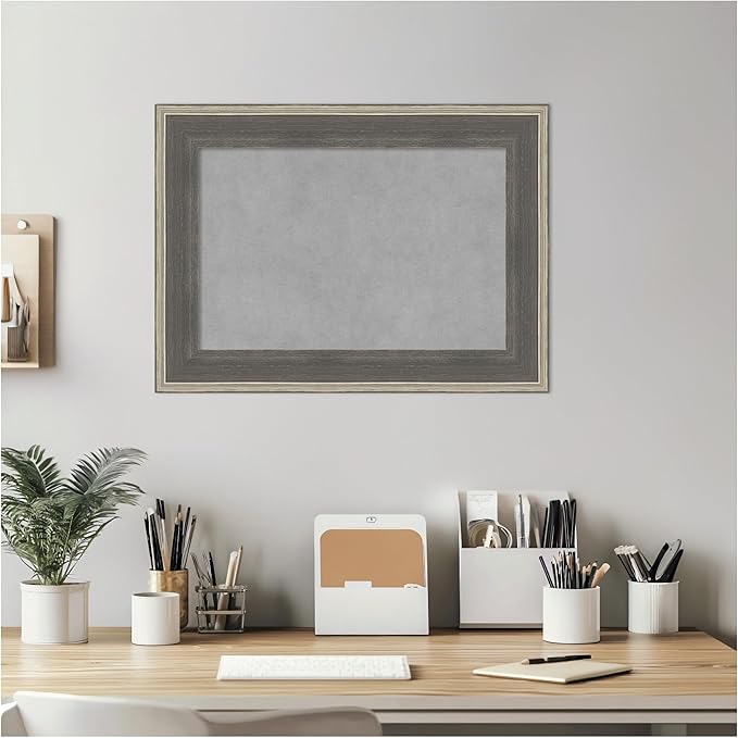 Amanti Art Grey Framed Magnetic Board 17x23 Small Vision Board - Image 5