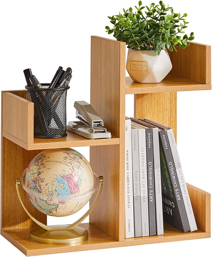 Aibiju Short Bookshelf Small Desk Organizer, Cactus Bookshelf Unique Bookcase by Aibijusolidwoodfurniture