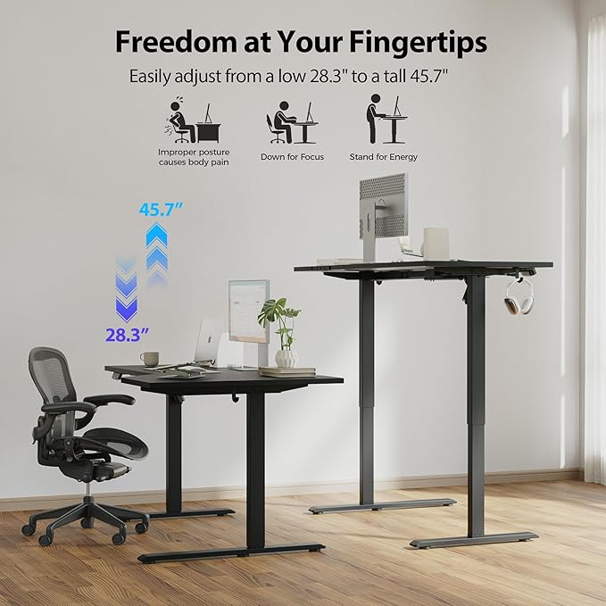 Agilestic Electric Standing L-Shaped 59 Inches Height Adjustable Desk, Sit and - Image 6
