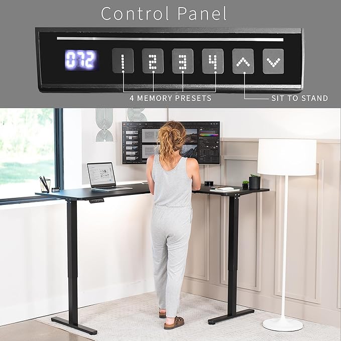 VIVO Electric Corner 63 x 47 inch L-Shaped Standing Desk, Memory Height - Image 5