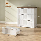 sedeta farmhouse 3 drawer file cabinet for home, close-up detail