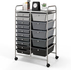 GLACER 15 Drawers Rolling Cart, Storage Cart