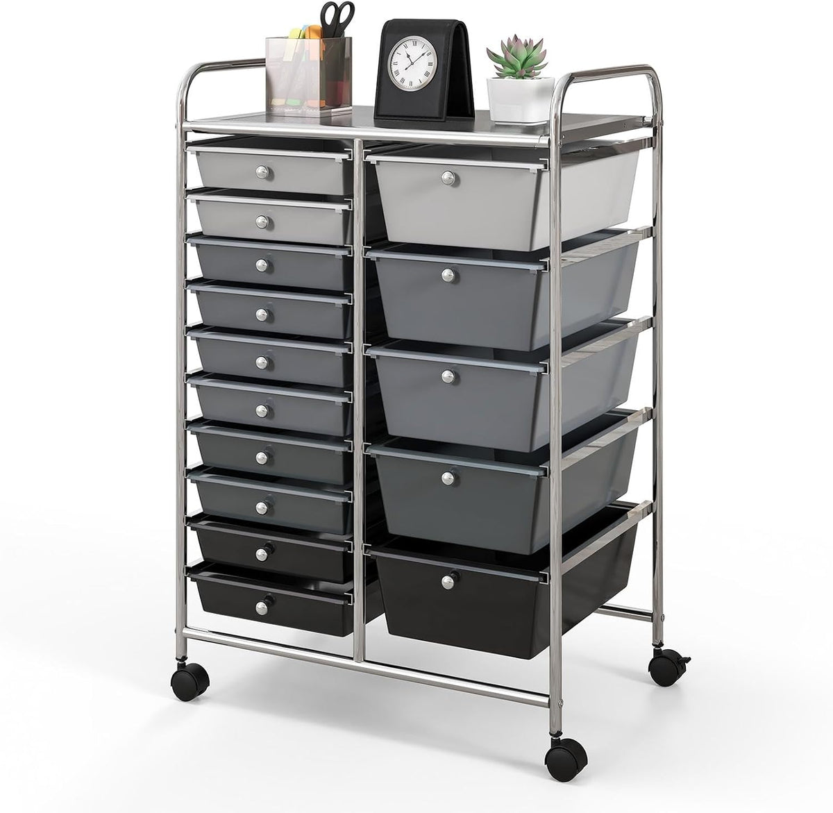 GLACER 15 Drawers Rolling Cart, Storage Cart
