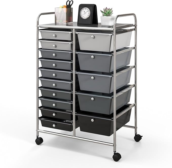 GLACER 15 Drawers Rolling Cart, Storage Cart by GLACERGrowupinhappiness