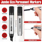 Fuutreo 32 Pcs Jumbo Permanent Markers Bulk Large Chisel Tip Permanent Markers - Image 3