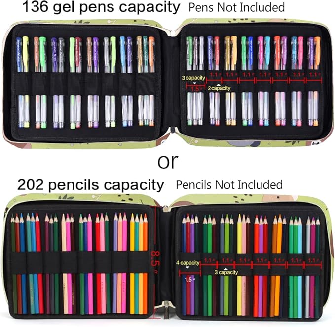 qianshan Pencil Case Holder Slot - Holds 202 Colored Pencils or 136 Gel Pens - Image 5