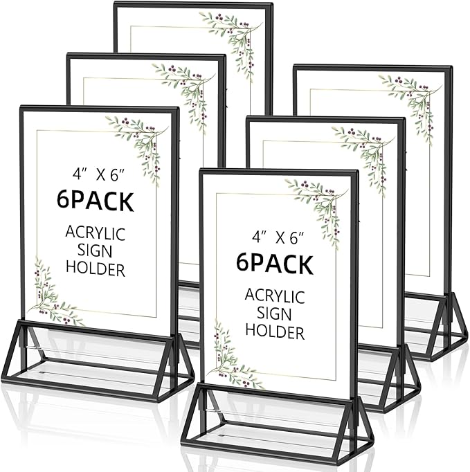 PPH-Sisy Acrylic Sign Holder 4x6 Display Stand, Acrylic Frames by PPH-SisyPurchaseNow