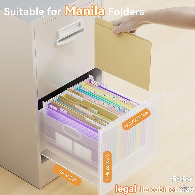 ThinkTex 26-Pocket Accordion File Organizer, Upright & Open Top, A–Z Colorful - Image 5