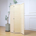 Furnnylane 3 Panel Room Divider and Folding Panel Screen, Bamboo Panel Divider - Image 3