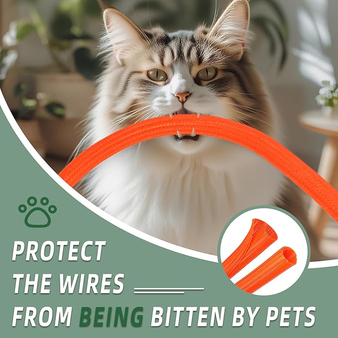 Split Wire Loom Tubing, Cable Protector Sleeve, Braided Cable Management - Image 5