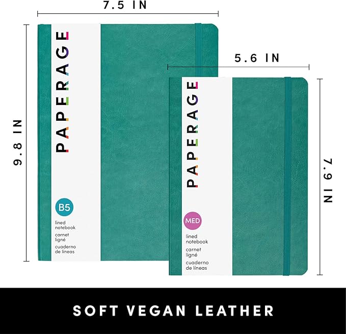 PAPERAGE Softcover Lined Journal Notebook, 160 Pages, Medium College Ruled - Image 2