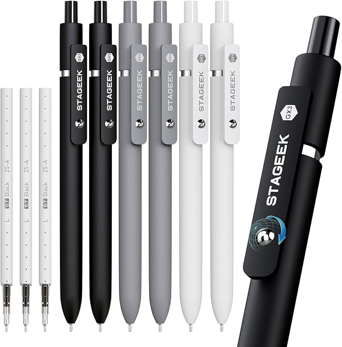 STAGEEK Black Gel Pens, Note Taking, School Supplies, Nurse Aesthetic by STAGEEK
