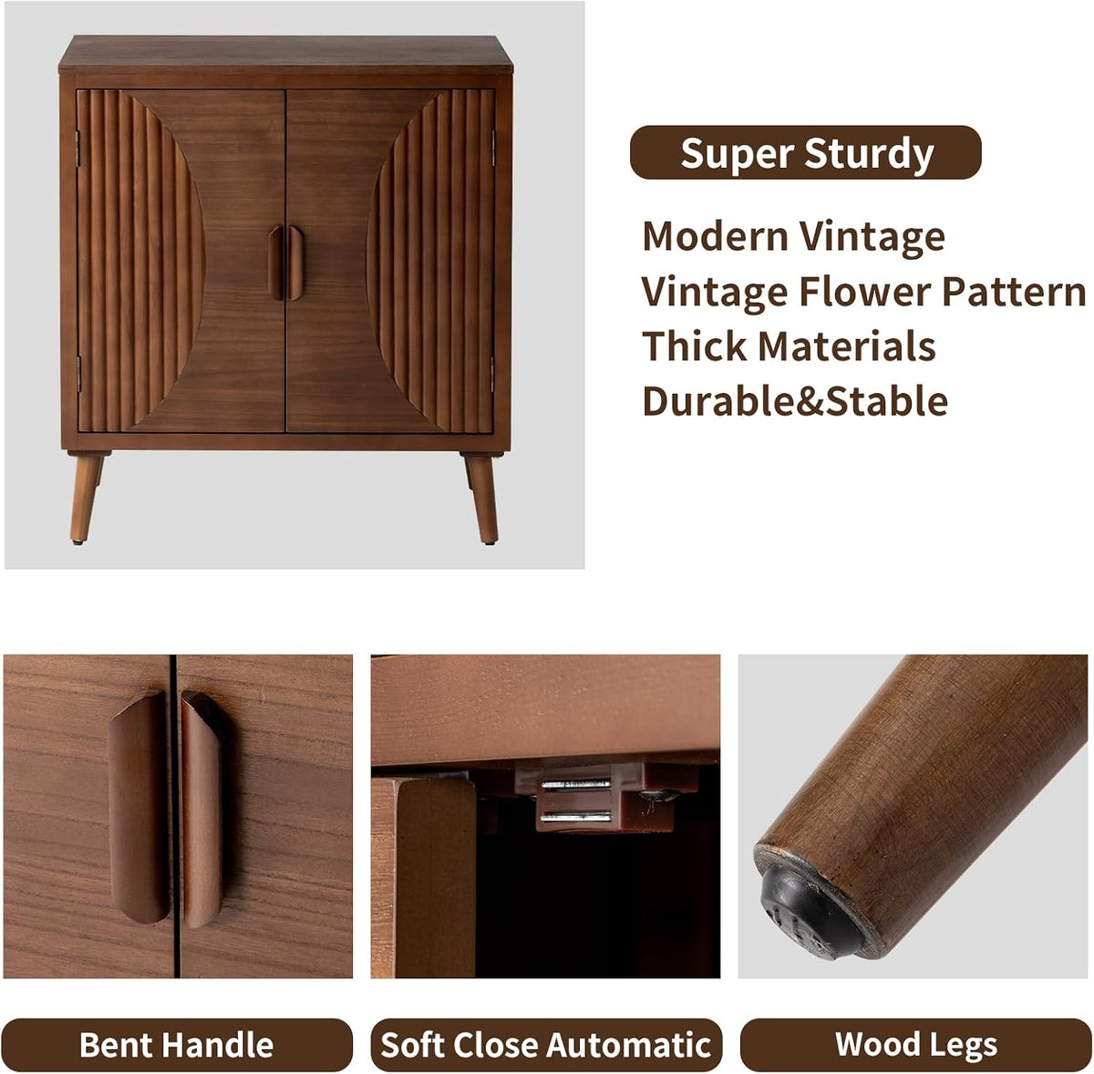HOMPUS Modern Buffet Cabinet Set of 3, Accent Sideboard Storage Cabinet with ...
