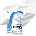 Daofary 26 Pack Acrylic Sign Holder 4 x 6 Clear Display Table Signs Stand by Daofary