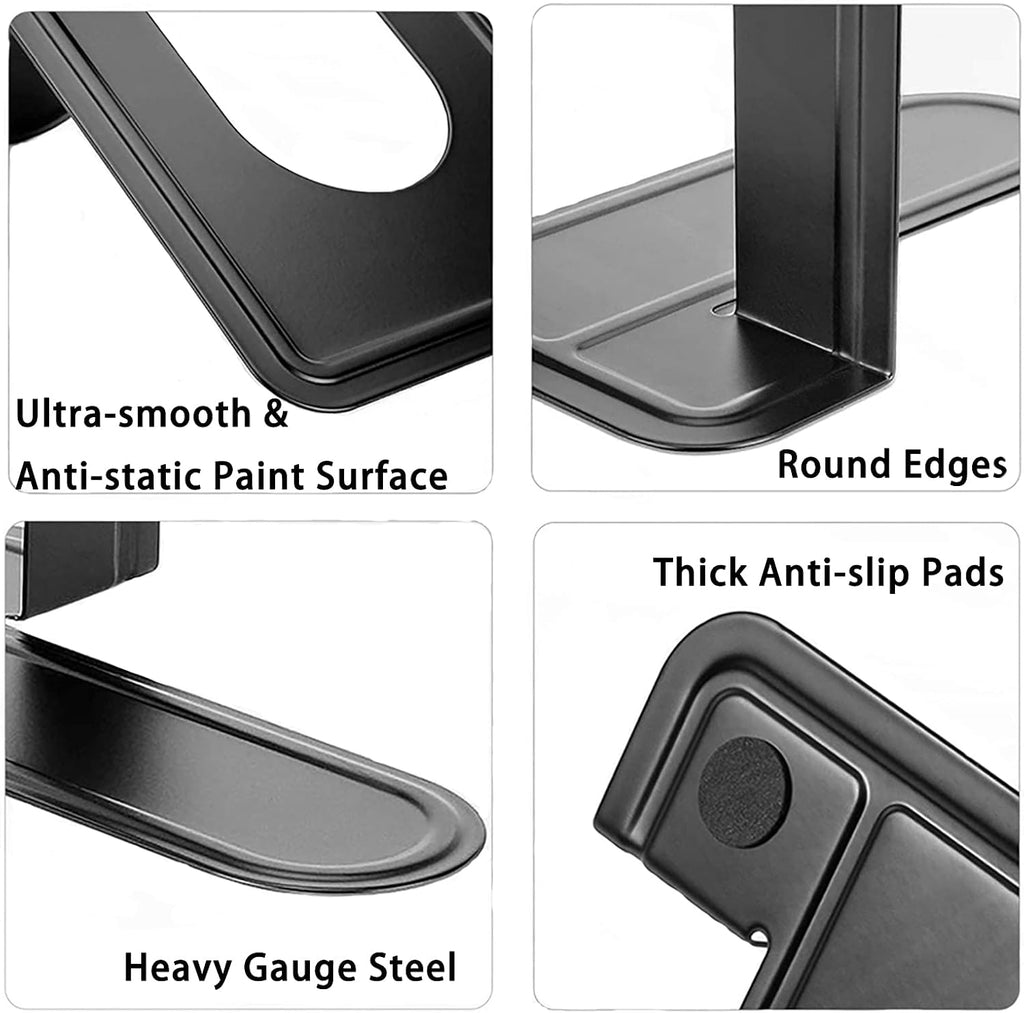 Book Ends, Heavy Duty Bookends to Hold Books, Metal Bookends | Book Ends for Home Office Decorative, Black 6.5 x 5 x 5.7 in, 7 Pair/ 14Piece