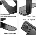 Book Ends, Heavy Duty Bookends to Hold Books, Metal Bookends | Book Ends for Home Office Decorative, Black 6.5 x 5 x 5.7 in, 7 Pair/ 14Piece