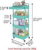 Calmootey 4-Tier Rolling Utility Cart - Image 5