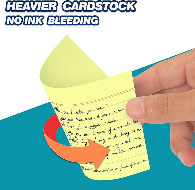 Chell Extra Heavyweight Index Cards 3x5 Inch, No Bleed-Through, Ruled Front and - Image 4