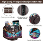 PUSU 360°Rotatable Remote Control Holder, PU Leather TV Remote Holder Caddy - Image 3