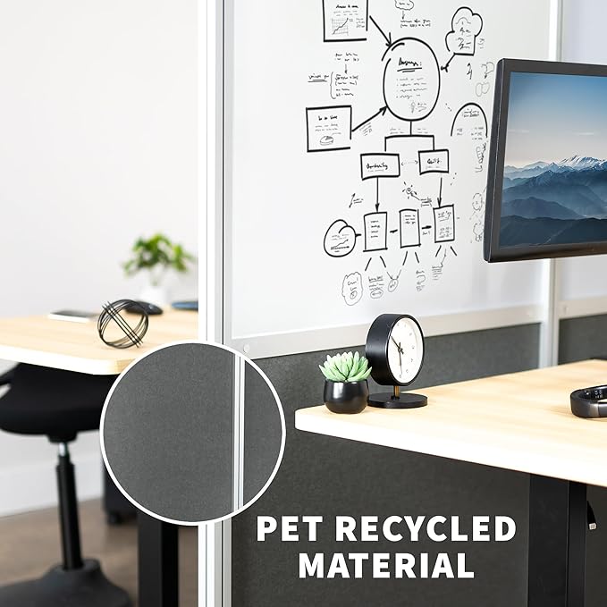 VIVO Modular Wall System, 2 PET and Whiteboard Panels, Professional Office - Image 7