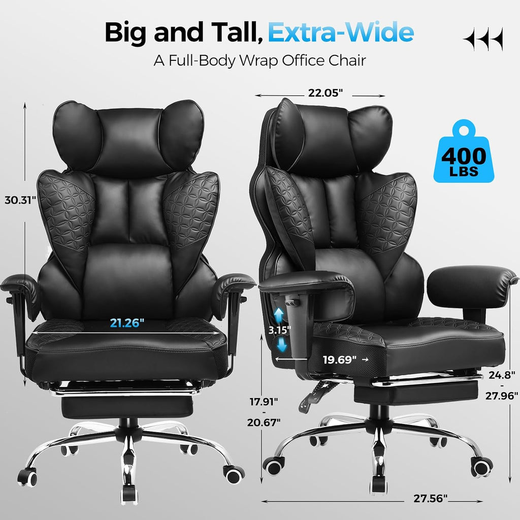 comhoma big and tall office chair heavy duty shown in use