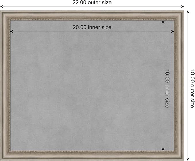 Amanti Art Silver Framed Magnetic Board 18x22 Small Vision Board - Image 3