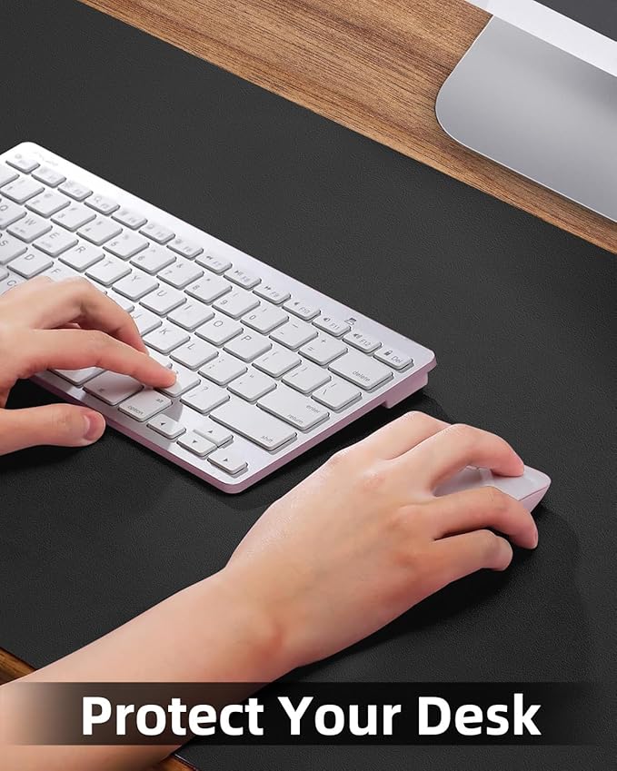 Leather Desk Pad Protector, Large Desk Mat, Mouse Pad, Non-Slip PU Leather Desk - Image 3