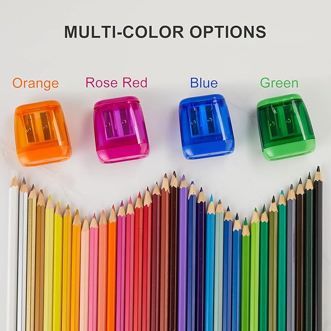 Sonuimy Pencil Sharpeners, Dual Holes Compact Colored Handheld Pencil Sharpener - Image 6
