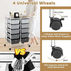 HAPPYGRILL 10-Drawer Rolling Storage Cart, Storage Organizer Cart - Image 5
