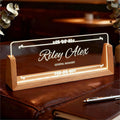 Custom Office Name Plate, Personalized Light Up Desk Sign by Semyifu