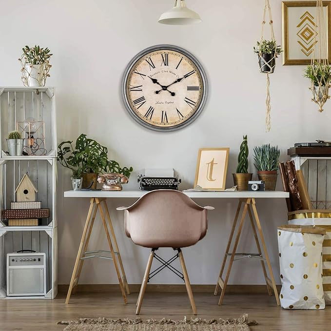 Bernhard Products Large Decorative Wall Clock 20 Inch Silent Non Ticking - Image 3