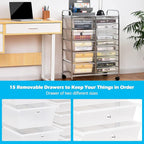 DORTALA 15-Drawer Rolling Storage Cart - Image 5
