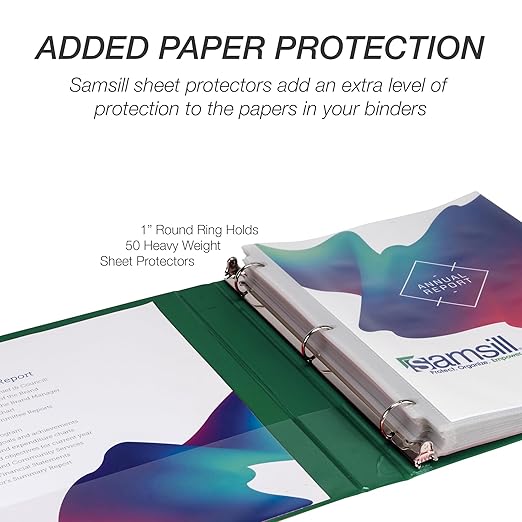 Samsill 1 Inch 3 Ring Binder, Made in USA, Economy Round Ring, 200 Sheet - Image 7